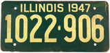 1947 Illinois passenger car license plate in very good condition