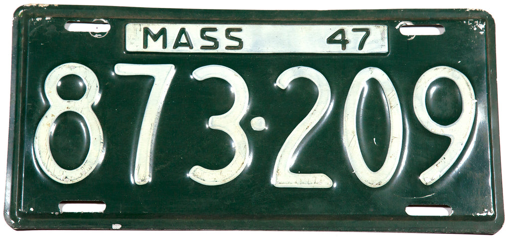 1947 Massachusetts License Plate | Brandywine General Store