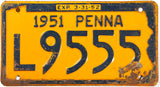 1951 Pennsylvania car license plate in very good minus condition