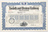 A 1952 Norfolk and Western Railway stock certificate