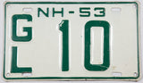 1953 New Hampshire single license plate in very good plus condition