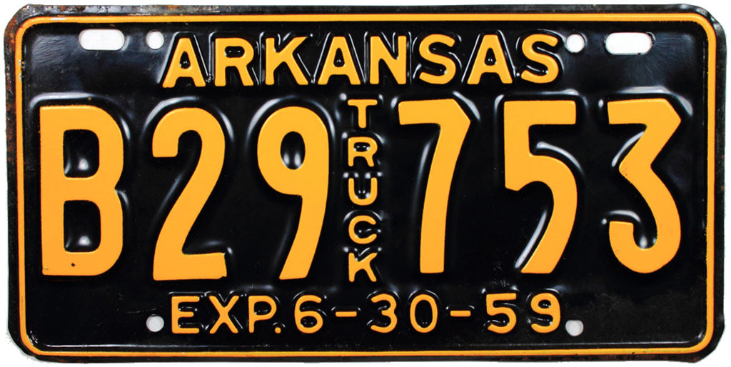 arkansas tobacco license 1959 Arkansas Truck License Plate