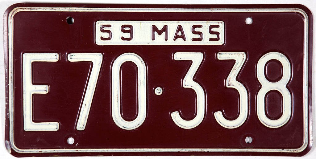 1959 Massachusetts License Plate Brandywine General Store
