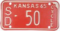 1965 Kansas Motorcycle License Plate