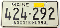 A classic 1966 Maine car license plate in excellent condition