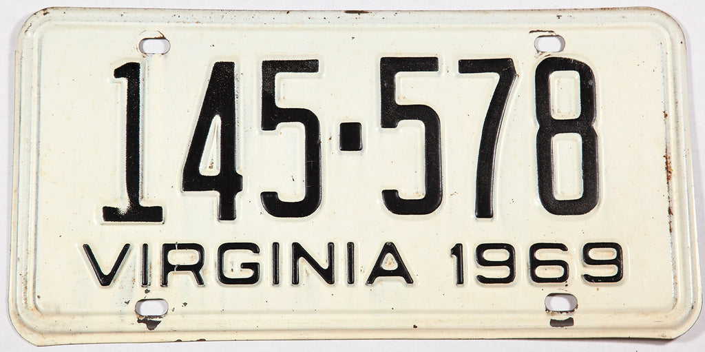 1969 Virginia License Plate Brandywine General Store