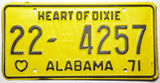 1971 NOS Alabama Passenger Car License Plate in exc to exc + condition