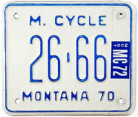 1972 Montana motorcycle license plate in excellent minus condition