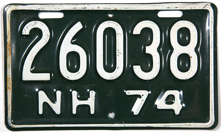 1974 New Hampshire Motorcycle License Plates | Brandywine General