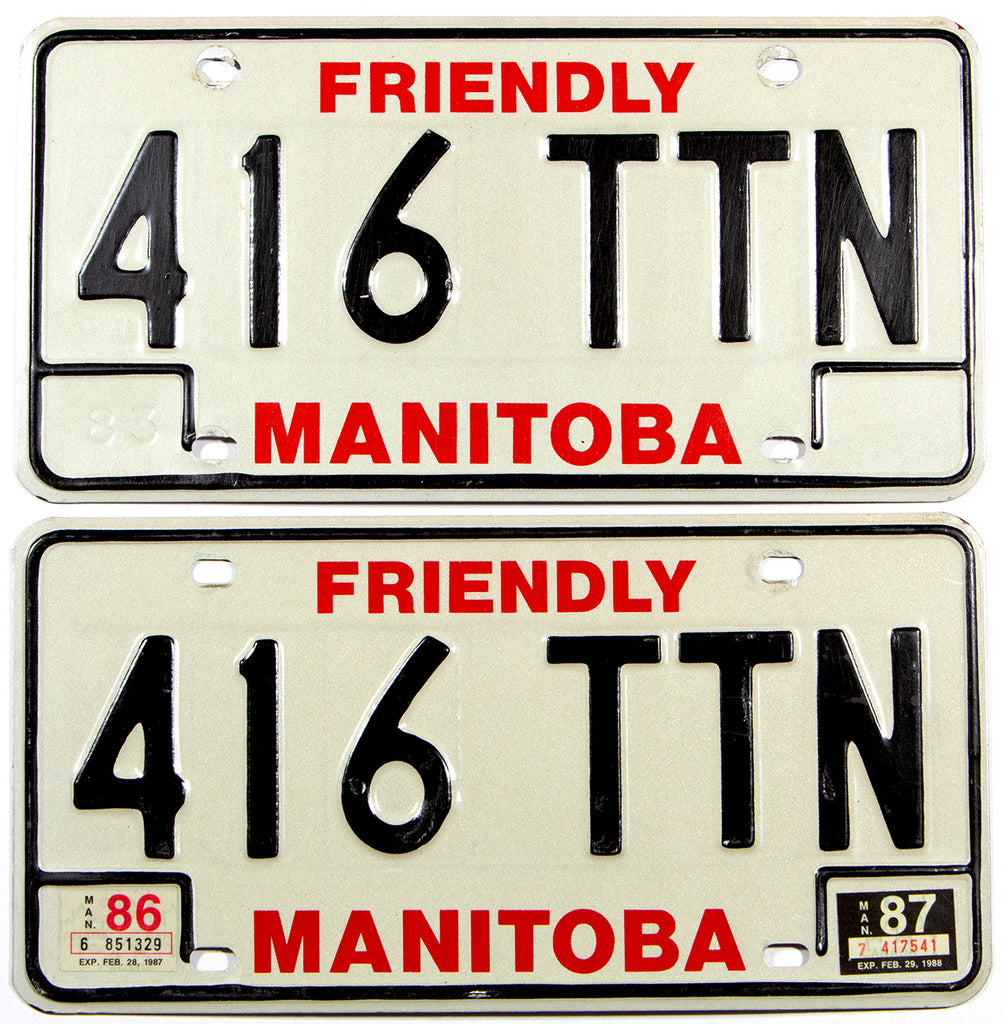 1987 Manitoba License Plates Brandywine General Store