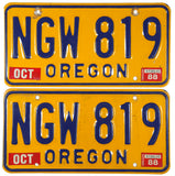 1988 Oregon License Plates in very good plus condition