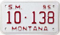 A NOS 1995 Montana Special Mobile license plate for sale by Brandywine General Store which was for a small equipment or utility trailer in excellent plus condition