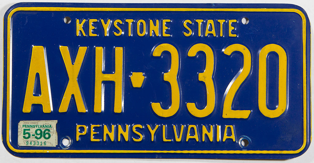 1996 Pennsylvania License Plate Brandywine General Store