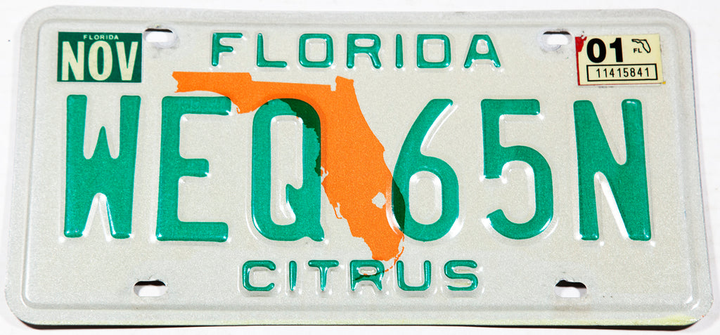 2001 Florida License Plate | Brandywine General Store
