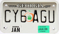 A classic 2009 Georgia motorcycle license plate for sale by Brandywine General Store in excellent plus condition