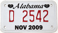 A 2009 Alabama Motorcycle Dealer License Plate that is in Excellent plus unused condition for sale by Brandywine General Store