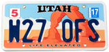 2017 Utah Arch car license plate in excellent minus condition