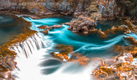 Waterfall and Lazy Swirling River in a Watery Landscape Premium Print
