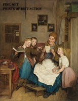 An archival premium Quality art Print of A Grandmother and three Grandchildren painted by the Austrian artist Ferdinand Georg Waldmuller in 1854 for sale by Brandywine General Store