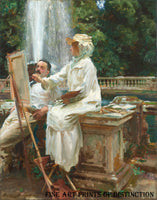 An archival premium Quality art Print of The Fountain painted by the American artist, John Singer Sargent in 1907 for sale by Brandywine General Store