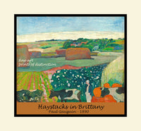 An archival premium Quality art Poster of Haystacks in Brittany painted by Paul Gauguin in 1890 for sale by Brandywine General Store