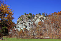 Eagle Rocks in Smoke Holes WV with Yellow Tree