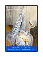 An archival premium quality poster of The Cradle Camille with the Artist's Son, Jean painted by Claude Monet in 1867 for sale by Brandywine General Store