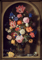 Bouquet of Flowers in a Stone Niche by Ambrosius Borschaerts the Elder Art Print
