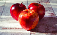 An archival premium Quality art Print of Red Apples on a Plank Floor for sale by Brandywine General Store