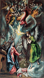 An archival premium Quality Art Print of The Annunciation Prado Example by El Greco for sale by Brandywine General Store