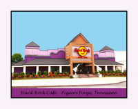 An archival  premium quality poster of The Hard Rock Cafe in Pigeon Forge, Tennessee for sale at Brandywine General Store