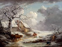 An archival premium Quality art Print of a Winter Landscape by the artist George Morland for sale by Brandywine General Store