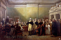 An archival premium Quality Art Print of General Washington Resigning his Commission by John Trumbull for sale by Brandywine General Store