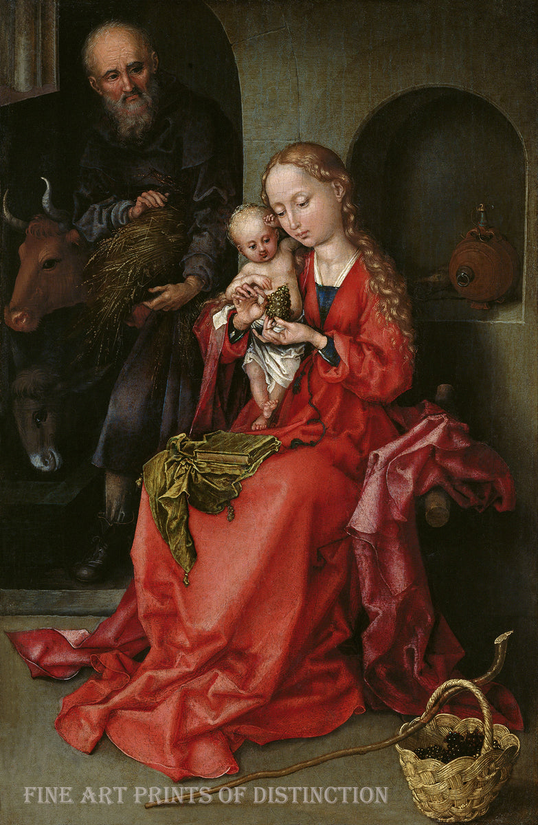An archival premium Quality art Print of The Holy Family painted by the early German Artist Martin Schongauer around 1490 for sale by Brandywine General Store