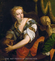 An archival premium Quality art Print of Judith with the Head of Holofernes painted by the Italian Renaissance painter Paolo Veronese around 1580 for sale by Brandywine General Store