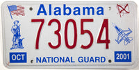 An unused classic 2001 Alabama National Guard Graphic License Plate for sale by Brandywine General Store in near mint condition