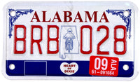 A 2009 Alabama Motorcycle License Plate grading NOS Near Mint for sale by Brandywine General Store
