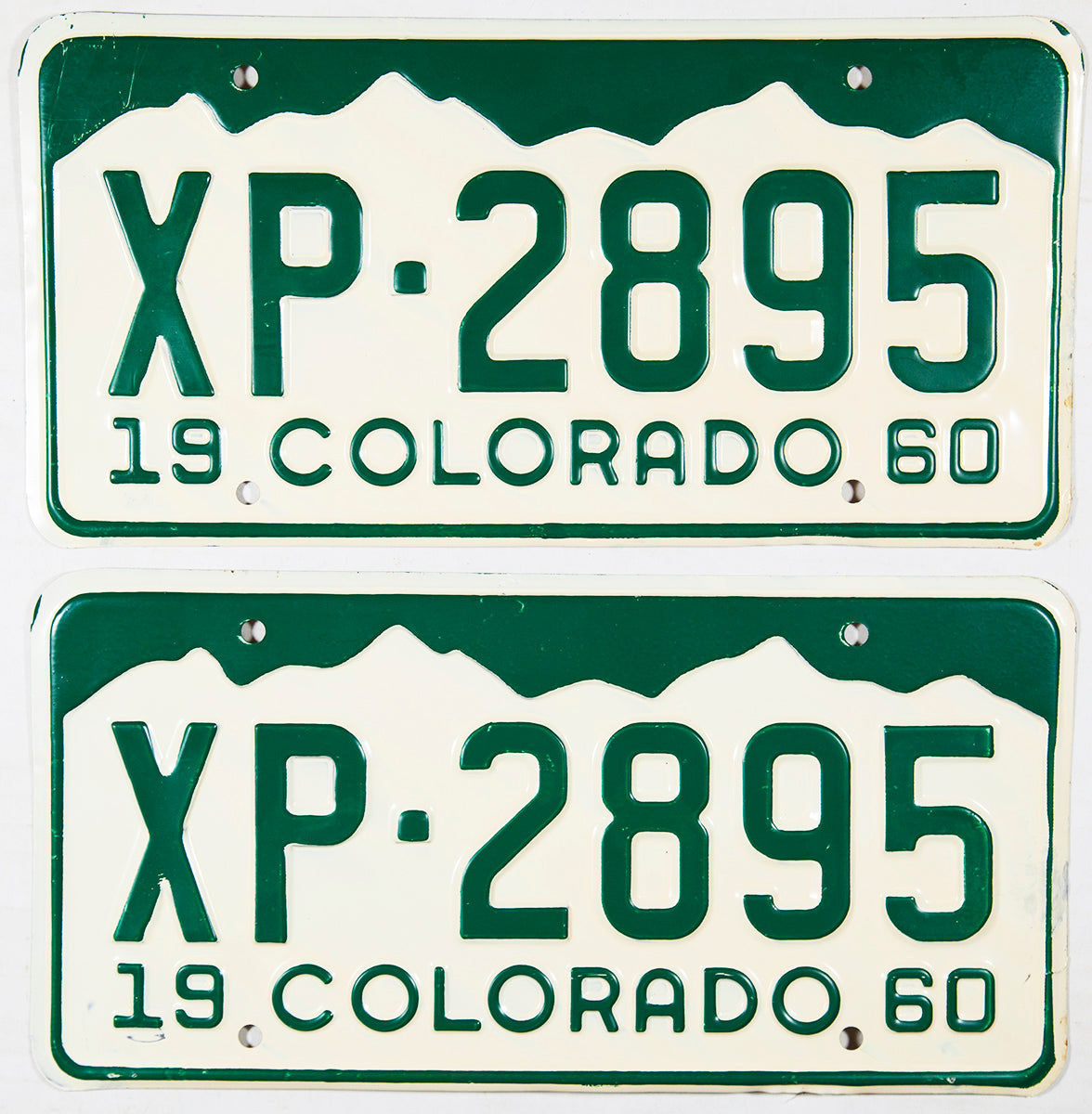 1960 Colorado passenger car license plates