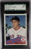 1985 Roger Clemens Topps Rookie Baseball Card SGC 92