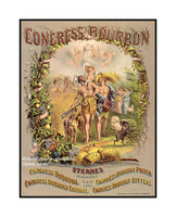 A premium art print of a Congress Bourbon Ad with Harvest Scene