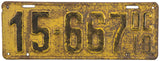 An antique 1918 District of Columbia passenger car license plate for sale at Brandywine General Store in good plus condition