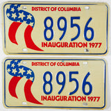 A pair of District of Columbia 1977 Inauguration license plates for sale by Brandywine General Store in excellent minus condition