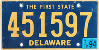 1994 Delaware License Plate
