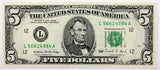 A FR #1979-L series of 1988 FRN note from the federal reserve bank in San Fransisco CA in the denomination of five dollars grading Gem BU
