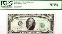 FR #2011-B Series of 1950-A FRN star note from the Federal Reserve Bank in the New York district in the denomination of ten dollars graded PCGS 58 PPQ
