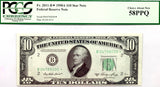 FR #2011-B Series of 1950-A FRN star note from the Federal Reserve Bank in the New York district in the denomination of ten dollars graded PCGS 58 PPQ