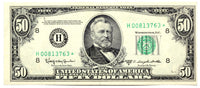 A FR #2111-H* fifty dollar St. Louis MO Federal Reserve Star Note from the 1950D series for sale by Brandywine General Store almost uncirculated