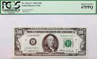 A FR #2164-G* Series of 1969 FRN one hundred dollar star note from the Federal Reserve Bank in Chicago for sale by Brandywine General Store graded PCGS 67 PPQ