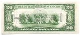 FR # 2305 nice circulated Hawaii Emergency World War II Twenty Dollar Banknote grading extra fine Reverse