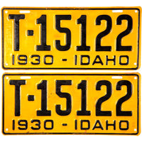 A pair of 1930 Idaho truck license plates that are in unused Very Good Plus condition for sale by Brandywine General Store